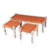 Hamilton Sheesham Wood Vintage 3+1+1 Seater Maachi Bench Set With 2 Stools In Orange Rope Canning