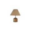 Joanne Beige Natural Fiber Shade Table Lamp with Natural Wooden Base