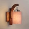Devansh Solid Wood Electric Wall Light in Brown Colour with Grey Shade Count of 1 Light