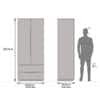 Baltoro Engineered Wood 2 Door Wardrobe in White Finish