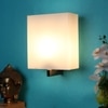 Eliante Modern Wall Lights Mild Steel & Glass Material Satin Nickel & White Finish