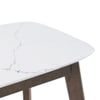 Lunar Solid Wood and Carrara White 4 Seater with 4 Lunar Dining Chair (Finish: Danish Walnut, Colour: Moss Green)