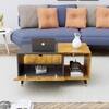 Hexa Engineered Wood Center Table With Storage And Open Rack In Giant Wood And Slate Grey