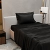 Stoa Paris Single Bedsheet with 1 Pillow Cover sheet with Midnight Black
