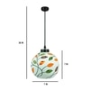 Floral Design Glass Electric Hanging Light in White Colour