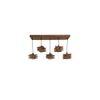 Star 5 Series Brown Solid Wood Cluster Hanging Light