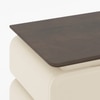 Sora Solid Wood Bedside Table In Beige with Dark Chestnut Finish