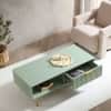 Velin Ridged Coffee Table with Drawer Sage Green