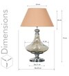 Delicea Smoke Glass And Chrome Finish Metal Table Lamp With Beige Cotton Shade