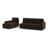 Apollo Fabric Sectional Sofa (Colour : Dark Earth, Cushion : Hard, Back Type : Regular, Seating Capacity : Left Aligned 3 Seater + Left Aligned Chaise + Ottoman)