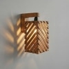 Oblique Brown Solid Wood Wall Lights