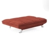 Edo 3 Seater Click Clack Sofa Cum Bed in Dark Coral Colour
