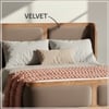 Valerio Duo-Panel Luxe King Size Bed in Tuape colour Velvet with Oak wood Frame