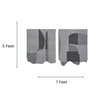 Abstract Handmade Wool Silk Wall Art Grey 2 Panel Set 7 x 5 Feet