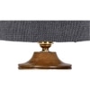 Clarice Grey Jute Table Lamp with Natural Wood Base