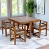 Ikiriya Sheesham Wood Accent 4 Seater Dining Table Set in Teak Finish