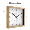 Spaces Unhooked Square Wooden Wall Clock, Natural Wood Frame, White Dial and Minimal Numeric Markers