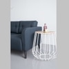 Scandinavian Gabbia Round Side Table White Matte Finish