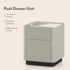 Dorian Engineered Wood Bedside Table With Ceramic Top In Taupe High Gloss Finish