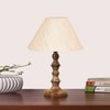 Devansh Off White Cotton Table Lamp With  Wood Natural Base (10X10X16) Inches)-27