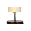 Wayne off-white cotton table lamp with brown wood base