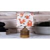 Ethan Multicolor cotton table lamp with Natural Wood Base