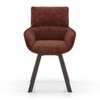 Bren Swivel Dining Chair In Auburn Fabric