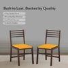 Caprica Solid Wood Dining Chair Set Of 2 In Mango Walnut Finish With Yellow Fabric Colour