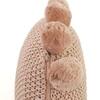 Pom Pom Crepe Round Knitted Cushion Cover  16 Dia Inches