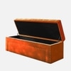 Edin Velvet 2 Seater Upholstered Bench with Storage Orange Colour