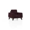 Granada Premium 1 Seater Fabric Sofa in Deep Plum Velvet Colour