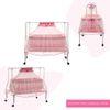 Maia Stainless Steel Baby Cradle with Mosquito Net Florals & Stripes