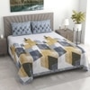 Multicolor Abstract 400 Tc  Cotton Flat  Super King Size Bedsheet With 2 Pillow Cover