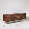 Katana Large Solid Wood Media Unit in Brown Colour