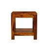 Box Solid Wood Bedside Table in Honey Finish