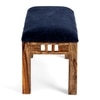 Milford Sheesham Wood Accent Bench (Navy Blue Mosha Velvet Teak Finish)