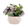 Pristine Purple Flowers In A Diamond Pattern Planter