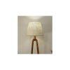 Cavern Wooden Floor Lamp with Brown Base and Jute Fabric Lampshade