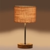 Devansh Beige Jute Table Lamp With Natural Wood Base & Steel Pipe (7X17 Inches)-9
