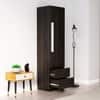 Hexa Red Wooden 1 Door Wardrobe with 2 Drawers and Hanging Space in Flower Wenge Colour