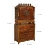 D'Dass Dark Polish Sheesham and Mdf  Wall Hanging Wooden Temple With Cabinet For Pooja