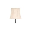 Parsine Off White Fabric Floor Lamp with Black Iron Base