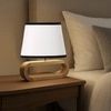 Devansh Multicolor Cotton Table Lamp With Wood Natural Base -8