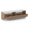 Tavo Solid Wood and Banswara TV Unit In Golden ash Finish