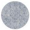 Neulooms Handloom Knotted Reversible Flatweave Round Rug Blue or Ivory 8ft