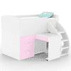 Fun House Loft Bed Ith Integrated Pull Out Desk  White And Pink In White and Pink Colour