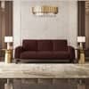 Granada Premium 3 Seater Fabric Sofa in Deep Crimson Velvet Colour