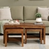 Dolce Rectangular Solid Wood Coffee Table In Walnut Finish