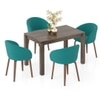 Atlas Solid Wood 4 Seater Dining Table With Meryl Lounge Chairs