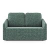 Kobi 2 Seater Fold Out Sofa Cum Bed in Speckled Teal Colour with topper